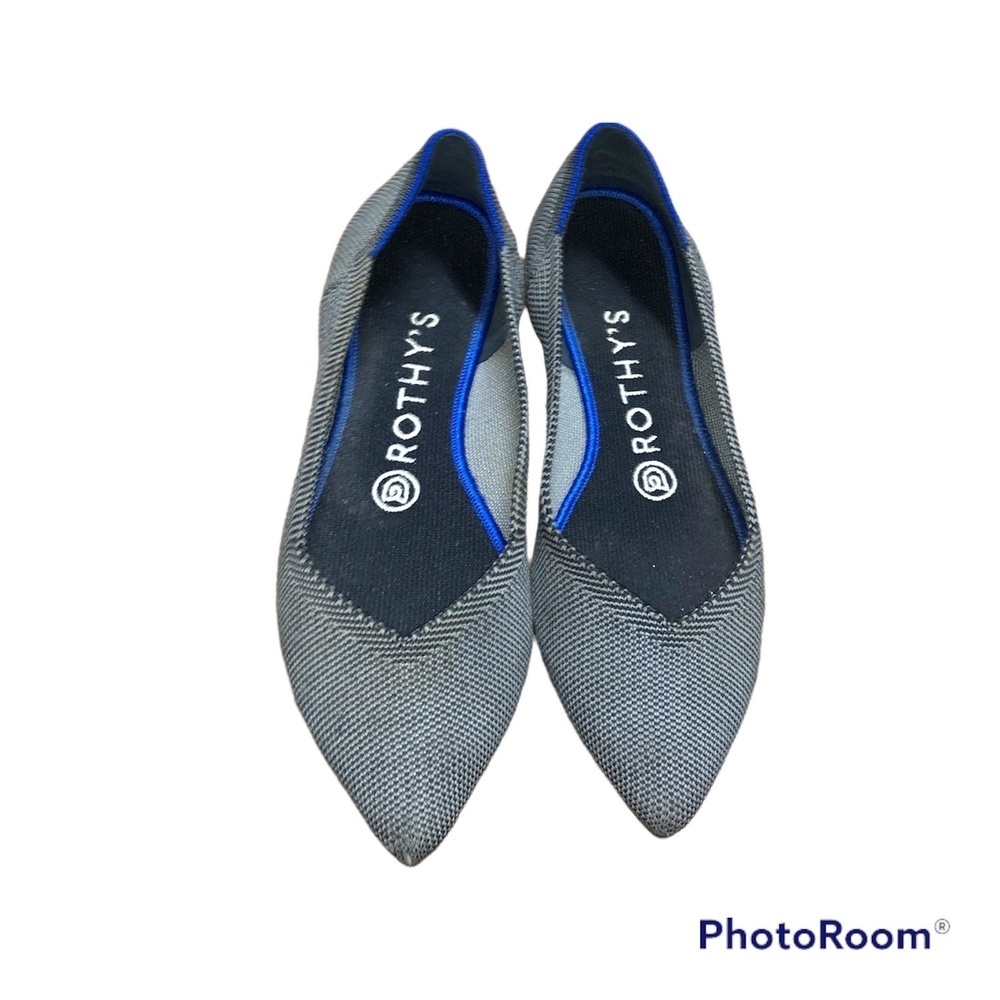 Rothy's Cloud Grey Birdseye pointed The Point flats 6.5